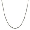 Black Bow Jewelry 2.25mm Rhodium Plated Sterling Silver Diamond Cut Rope Necklace - 4 of 4