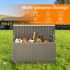 Okak 80 Gallon All Weather Resin Deck Box, Woodgrain Patten Outdoor Storage Bench with Lockable Lid for Outdoor Cushions, Garden Tools - 3 of 4