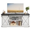 TV Stand for Televisions Up to 65 Inches, Entertainment Center Console Table with Storage Cabinets and Two Barn Doors, Mid Century Modern - 2 of 4