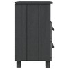 vidaXL Bedside Cabinet HAMAR Dark Gray 15.7"x13.8"x24.4" Solid Wood Pine - 4 of 4
