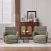 360° Swivel Leisure Chair, Boucle Fabric Striped Armchair with Metal Base, Modern Accent Chair Single Sofa - ModernLuxe - 2 of 4
