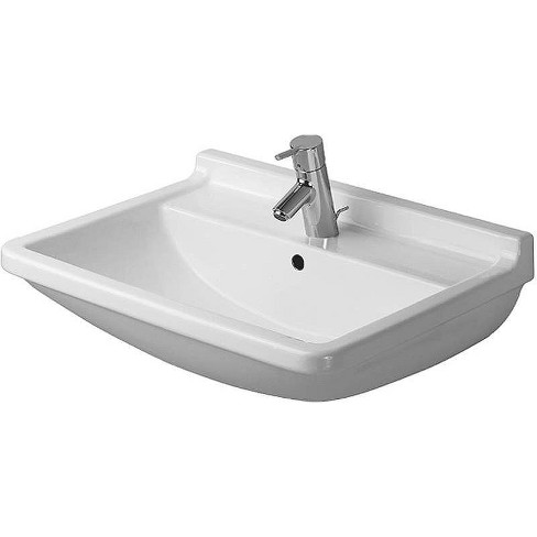 Duravit 0300650000 Starck 3 Ceramic 25 5 8 Bathroom Sink For Wall Mounted Or Pedestal Installations White
