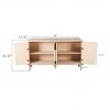 59'' Buffet Sideboard with Curved Doors,Carved Wood Texture & Adjustable Shelves for Dining Room Storage-Baofuwish - 4 of 4