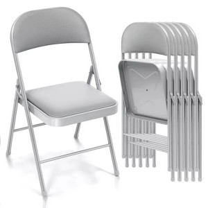 SUGIFT 6 Pack Padded Folding Chairs with Steel Frame, Portable Metal Folding Chairs for Office, Kitchen, Dining, and Events, Supports 330 lbs - 1 of 4