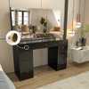 Boahaus Daria Makeup Vanity with 2 Unlit Mirrored Cabinets and 9 Drawers - 2 of 4