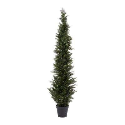 Nature Spring 6' Faux Cedar Potted Artificial Topiary Tree