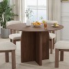 PexFix 45" x45" Solid Wood Round Dining Table with Walnut Finish and Elegant Arched Legs for Modern Dining Rooms & Kitchens - 4 of 4