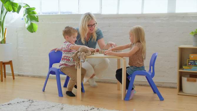 ECR4Kids SitRight Plastic Children’s Chair, Indoors and Outdoors, 11in Seat Height, 4-Pack, 2 of 13, play video