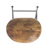 Wooden Saddle Seat Barstool with Iron Rod Legs Brown/Black - The Urban Port: Fixed Height, Polished Finish, Spot Clean - 3 of 4