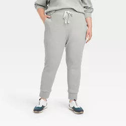 Women's Plus Size Waffle Knit Jogger Pants - Universal Thread™ Heather Gray 1X