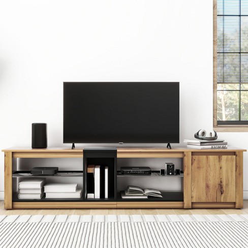 Modern TV Stand for TVs up to 80'', Media Console with Multi-Functional Storage, Entertainment Center with LED Light - ModernLuxe - image 1 of 4