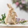 Sullivans 7" Mother And Baby Bunny Figure, Resin - 3 of 3