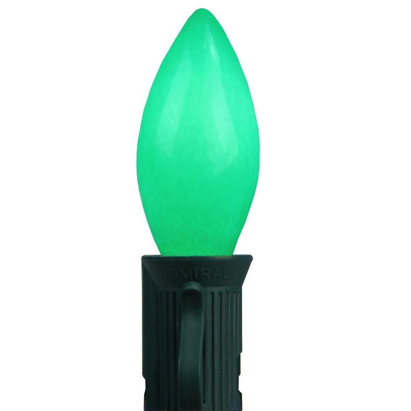 Northlight Pack of 4 Opaque Ceramic Green C9 Christmas Replacement Bulbs, 2 of 3