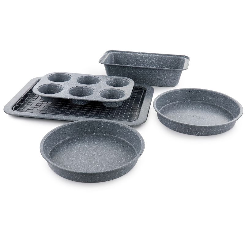Oster Bastone 23 Piece Nonstick Cookware Bakeware Set in Speckled Gray, 3 of 8