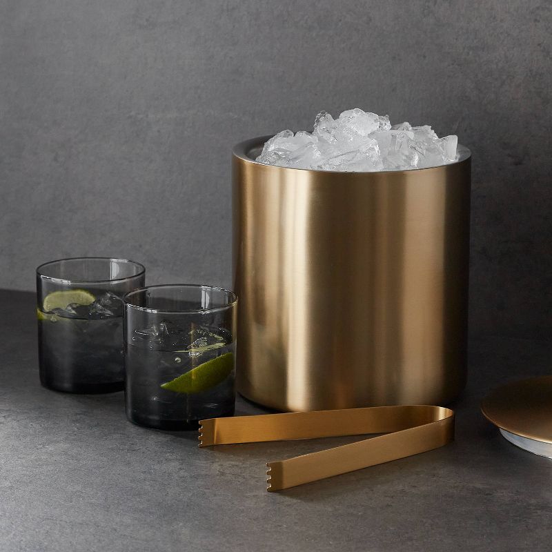 Metal Ice Bucket with Tongs Gold - Threshold&#8482;, 3 of 5