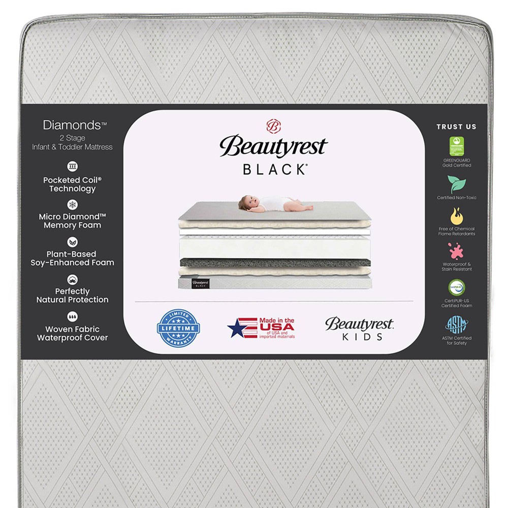 Photos - Mattress Beautyrest Black Diamond 2 Stage Crib and Toddler  - White 