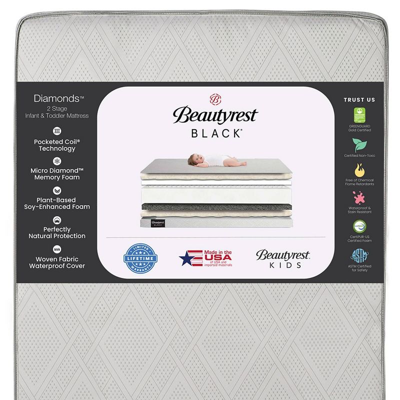 Beautyrest Black Diamond 2 Stage Crib and Toddler Mattress - White, 1 of 7
