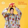 Joyfy Adults Wearable Blanket Hoodie for Women Men Giant Pocket Sleeves FlaWarm Oversized Fleece Winter Sweatshirt Blanket Birthday Gift fries - 2 of 4