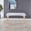 NicBex 45.27" Modern Rectangle Dining Table,Kitchen Table with MDF Table Top and Metal Legs for 4-6 Seaters,White - 2 of 4