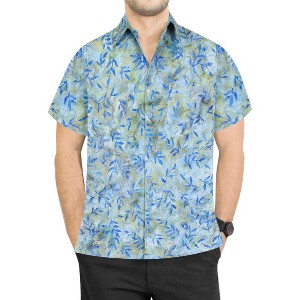 LA LEELA Men's Hawaiian Trendy Beach Summer Vacation Shirts Casual Collared Short Sleeve Shirts Button Down Shirt Men - 1 of 4