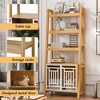 76" Tall Bookcase with Storage, Dog Crate Furniture with Storage Rack, Pet Friendly Ladder Bookcase for Home Office Living Room Bedroom - 4 of 4