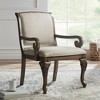 Kensington Hill Diana Beige Upholstered Wood Arm Traditional Accent Chair - 2 of 4