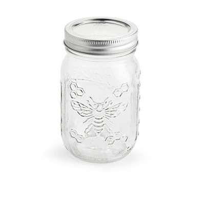 Ball 4pk Regular Mouth 16oz Pint Jars Honeybee Keepsakes Jars with Lids and Bands