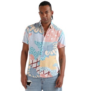 Campus Sutra Men Men's EcoLiva Multicolour Abstract Patch Shirt - 1 of 4