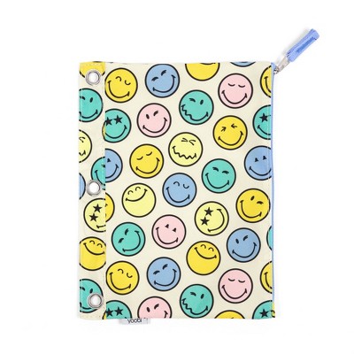 Yoobi SmileyWorld Single Zip Binder Case Multicolor Smiley