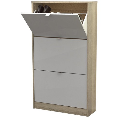 Melamine Bright 3 Drawer Shoe Cabinet In White Tvilum Target