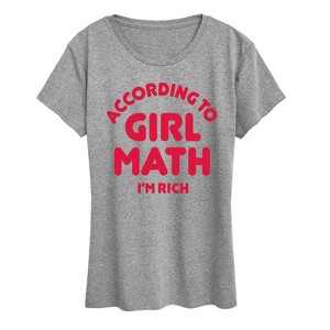 Women's - Instant Message - Girl Math Im Rich Short Sleeve Graphic T-Shirt - 1 of 4