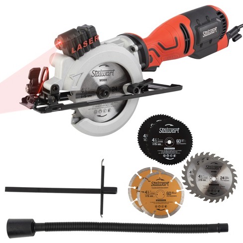 4-1/2 Compact Circular Saw Electric Hand-Held Saw w/Laser Guide 6 Saw  Blades