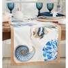 Saro Lifestyle Long Cotton Table Runner With Sea Life Design, Blue, 16" x 72" - 3 of 3