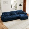 5 Pieces Sofa With Ottoman, 4 Seater Sectional Sofas Large With Waist Pillow And Throw Pillows, Large L Shape Sofa For Living Room-Cuddlewood - 2 of 4