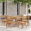 Outdoor Rustic Style 7 PCS Dining Set, Plastic Rattan Weaving Chairs and Dining Table, Dining Chairs with Acacia Wood Frame-Coolbibila - 2 of 4