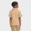 Toddler Boys' Floral Print Gauze Woven Shirt - Cat & Jack™ Tan - 2 of 3