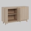 Garvee 55.1" Fluted Natural Buffet Sideboard Cabinet with Adjustable Shelves and Gold Metal Handles ¨C Oak - 2 of 4