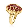 Ross-Simons Red Agate Heart Scroll Ring in 18kt Gold Over Sterling - 3 of 4
