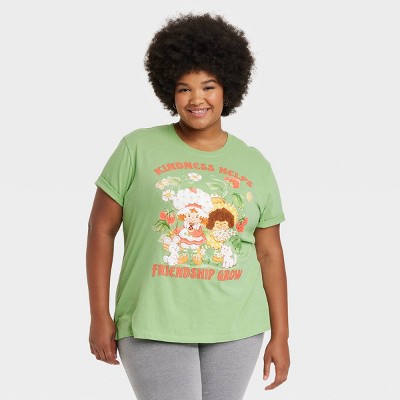 Women's Kindness Short Sleeve Graphic T-shirt - Green Floral Xs