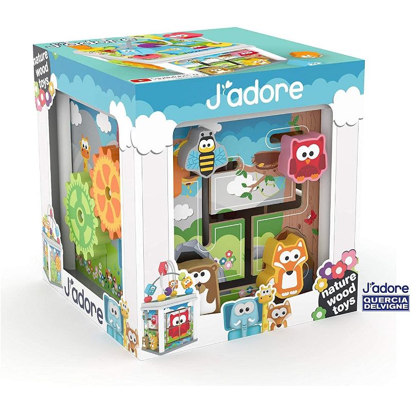 J'adore Wooden Zoo Animal Mini 5-in-1 Activity Cube Center, 2 of 5