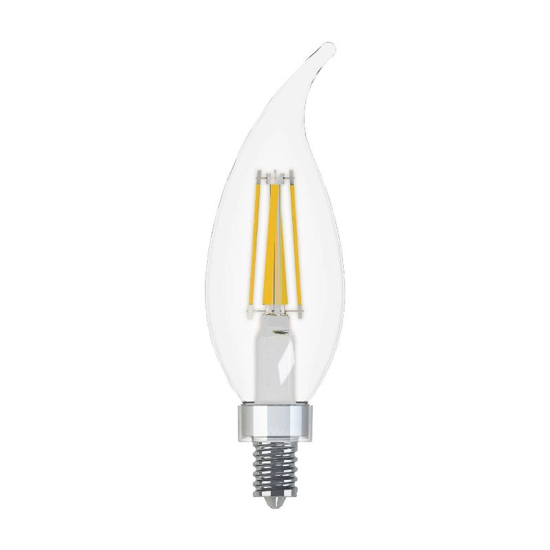 GE LED 60w 2Pk CAC Chandelier Light Bulb White/Clear, 3 of 5