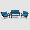 Santa Ana 4pc Gray Acacia Wood Conversation Set - Christopher Knight Home - 2 of 4