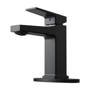 ChicFurnit Bathroom Sink Faucets Modern Waterfall Single Handle Faucet Single Hole Sink Faucet for Bathroom Vanity, Black, 12.99"*8.27"*2.76" - 1 of 4