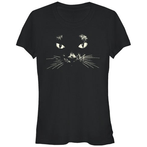 Juniors Womens Lost Gods Black Cat Face T shirt Black X Large