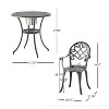 GDFStudio Berthoud Outdoor Cast Aluminum 3 Piece Bistro Set with Ice Bucket, Black Copper - 3 of 4