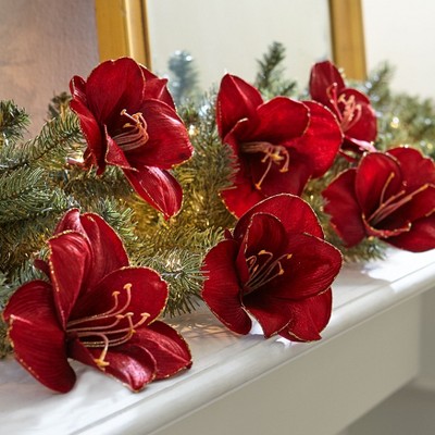 BrylaneHome Amaryllis Clips, Set Of 6