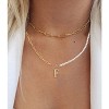 Elegant 14K Gold Plated Initial Pearl Link Chain Necklace: A Personalized and Timeless Treasure for Every Occasion. - 2 of 2
