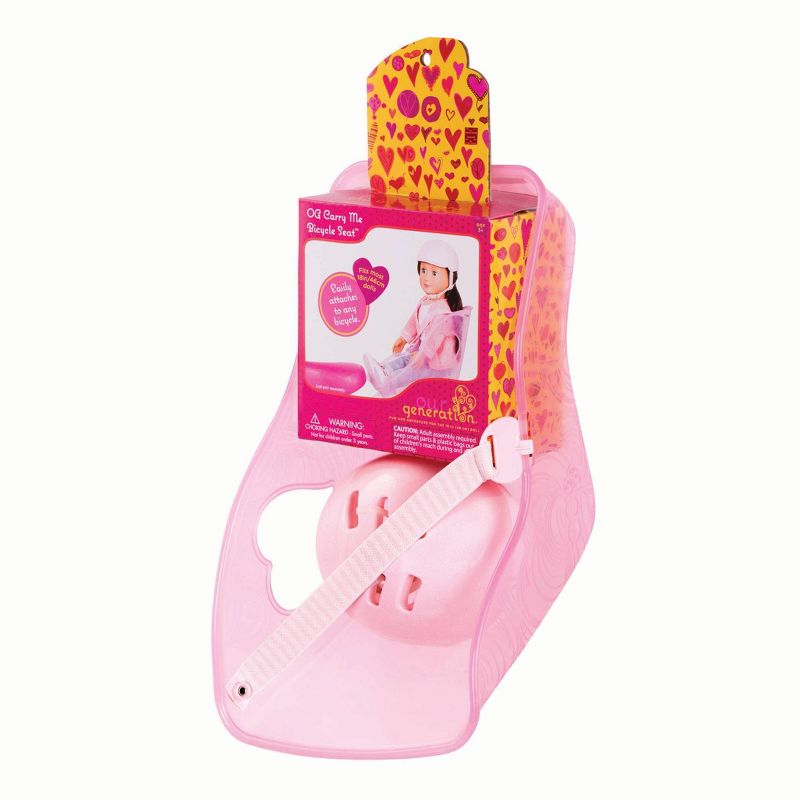 Our Generation Carry Me Doll Bike Seat Carrier &#38; Pink Helmet Accessory Set for 18&#39;&#39; Dolls, 1 of 4
