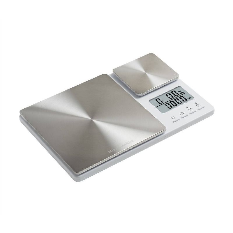 KitchenAid 11lb Dual Platform Kitchen Digital Food Scale Silver, 3 of 9
