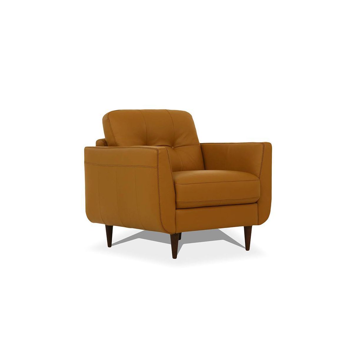 35" Radwan Chair Camel Leather - Acme Furniture: Button-Tufted, Wood Legs, No Assembly Required - thumbnail 3